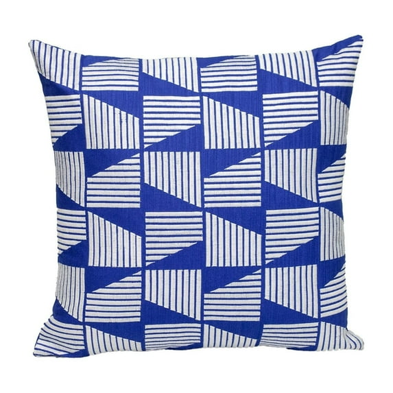 HomeStock Medieval Moods Geometric Design 18" x 18" Square Pillow, Decorative Pillows for Living Room Sofas and Couches-Color:Blue