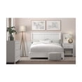 thumbnail image 1 of King Panel Bed - White Mahogany Solids & Veneers - Scalloped Headboard - Sturdy Bedroom Furniture, 1 of 6