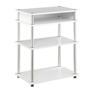 Printer Stand with Shelves - 4 Tier Storage Cabinet for Home Office - Modern Design - Easy Assembly - White Finish