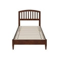 thumbnail image 1 of HomeStock Medieval Moods Twin Solid Wood Low Profile Platform Bed in Walnut, 78.25"L x 42.6"W x 41.54"H, Includes Surface Mount Turbo Charger, 6-Foot Cord, 1 of 5