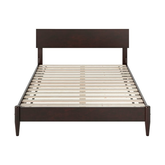 Modern Low Profile Platform Bed - Solid Wood Bed Frame - Espresso Finish - Full Size Bed
