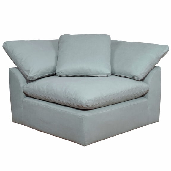 Modular Sectional Sofa, Deep Seating U-Shaped Couch, Slipcovered Living Room Furniture, Ocean Blue
