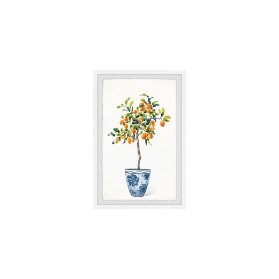 HomeStock Mediterranean Magic Decorative Pot Framed Painting Print, 12" x 18", Contemporary Wall Decor: Abstract, Digital Art Prints, and Modern Styles for Your Home