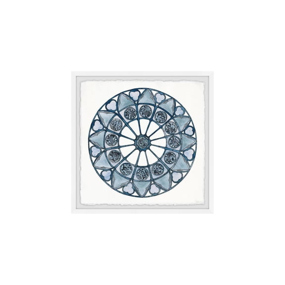 HomeStock Mediterranean Magic Ice Cold Circles Framed Painting Print, 18" x 18", Contemporary Wall Decor: Abstract, Digital Art Prints, and Modern Styles for Your Home