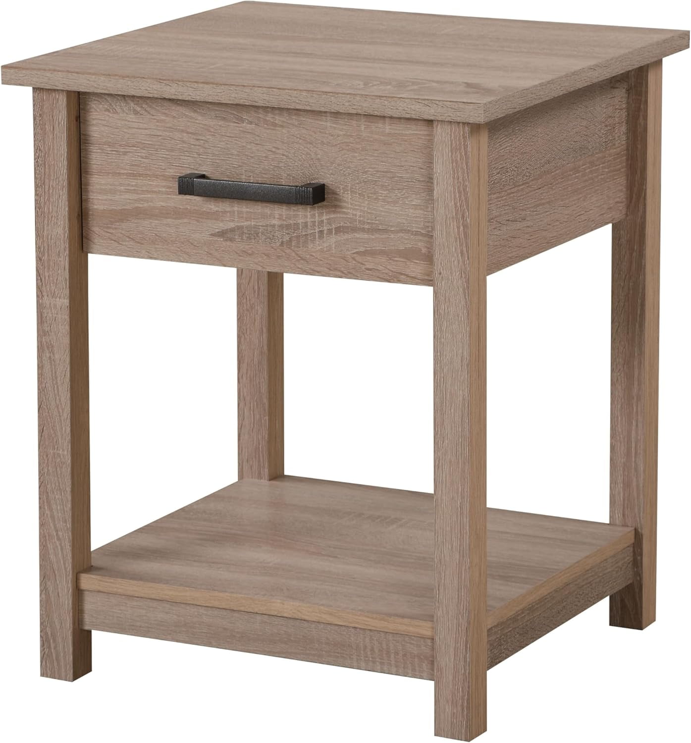 Sandle Wood 1-Drawer Nightstand with Open Shelf