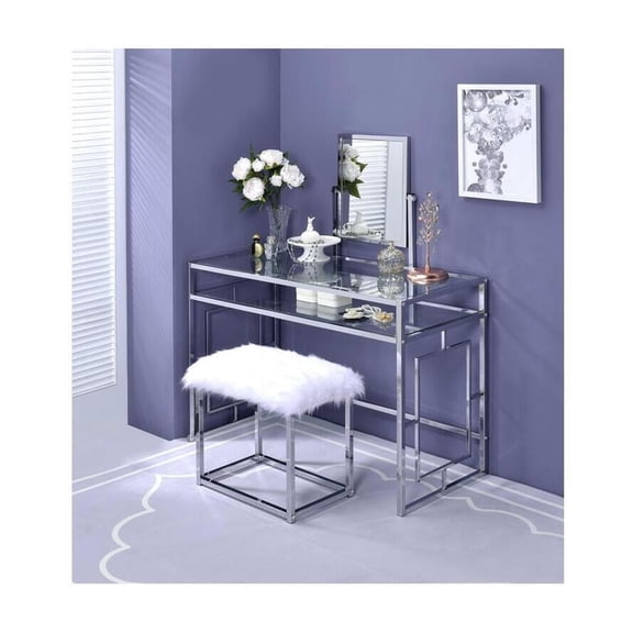 HomeStock Mediterranean Magic Vanity Set, White & Chrome