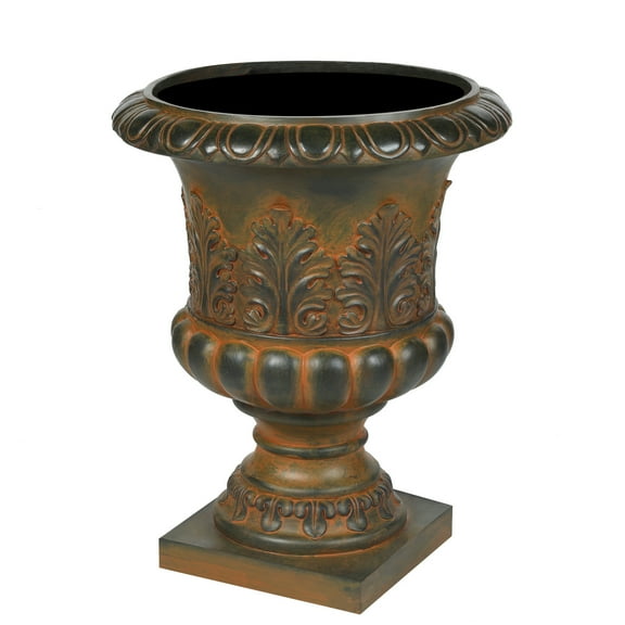 HomeStock Mediterranean Magic Weathered Brown Decorative Mgo Urn Planter