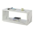 thumbnail image 1 of Homestock Eclectic Elegance Coffee Table, Rectangular Shape With Open Bottom Shelf For Essentials, Easy Assembly, 42" X 18" X 18"-Color:White Faux Marble, 1 of 1