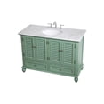 thumbnail image 1 of Single Bathroom Vanity 48 Inch, Vintage Mint Finish, Soft Close Drawers & Doors, Carrara Marble Top, 1 of 3