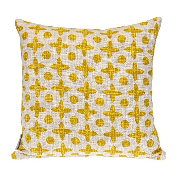 HomeStock Mediterranean Mastery Transitional Print 18" x 18" Square Pillow, Modern Decorative Pillow for Living Room Sofas and Couches-Color:Yellow