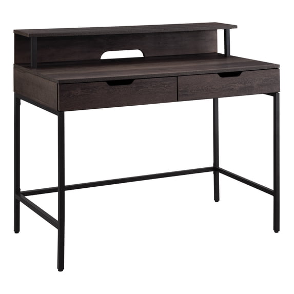 HomeStock Mediterranean Mastery Writing Desk and Hutch with Two Drawers in Ozark Ash