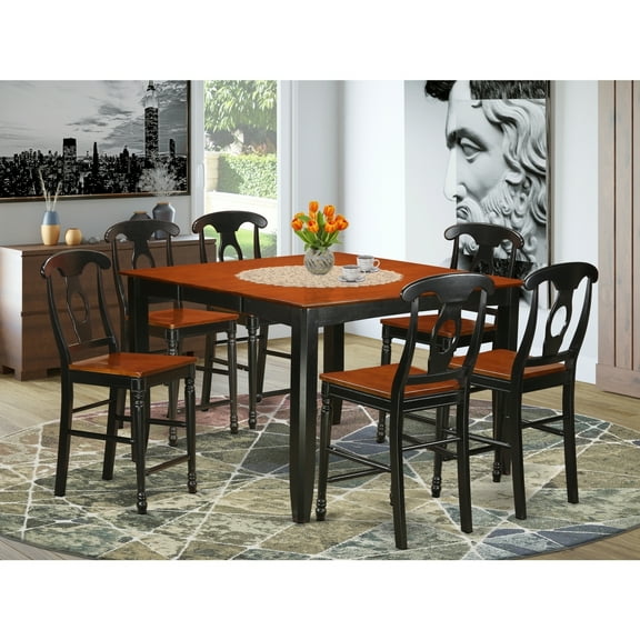 Counter Height Pub Set - Dining Table & Chairs - 8 Person Dinette Set - Modern Bar Furniture