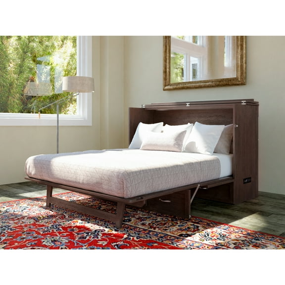 Murphy Bed Chest - HomeStock Burnt Amber Storage Bed - Space Saving Furniture - Easy Assembly