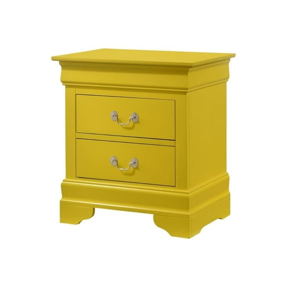 HomeStock Mediterranean Mingle Nightstand , Yellow