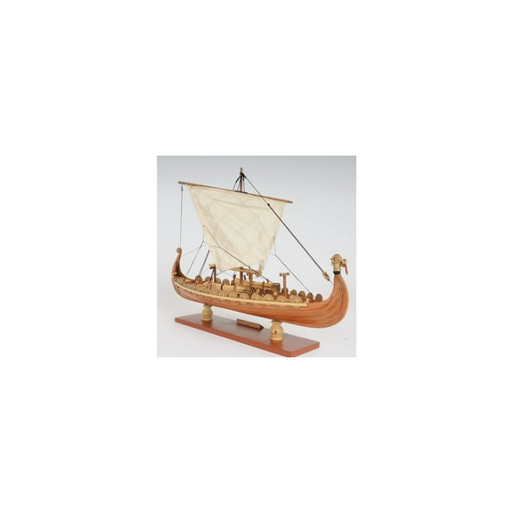 Wooden Ship Model Sailboat Decor - Nautical Home Accent - Mediterranean Boat Replica - Desk Display