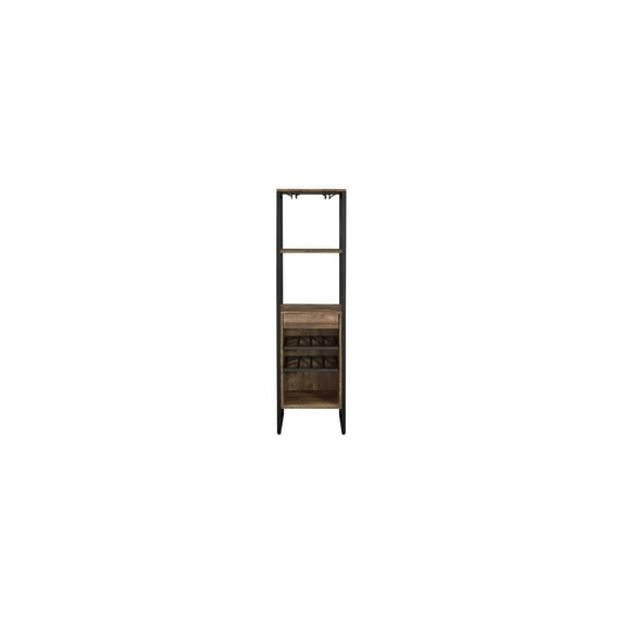 HomeStock Mediterranean Mingle Wine Rack in Weathered Oak