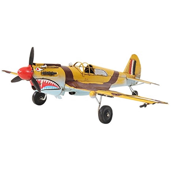 Vintage Airplane Model - WWII Curtiss Hawk 81A Replica - Iron Frame Collectible Decor