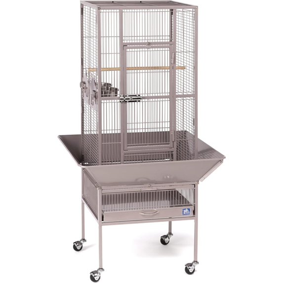 HomeStock Mid-Century Marvel Bird Cage with Retro-Inspired Design, Durable Construction, Spacious Interior, and Elegant Finish for Stylish-Color:Blush