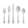 thumbnail image 1 of Elegant Monogrammed Flatware Set - 46 Piece Stainless Steel Rose Pattern - Stylish Tableware, 1 of 6