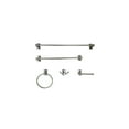 thumbnail image 1 of Modern Bathroom Accessory Set - 5-Piece Brushed Nickel Rectangular Design - Soap, Towel, Ring, Hook, Holder, 1 of 2