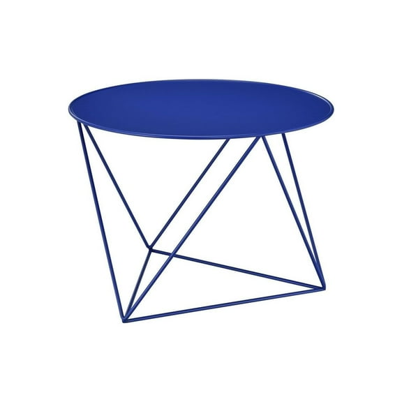 HomeStock Modern Marvel Accent Table in Blue Finish