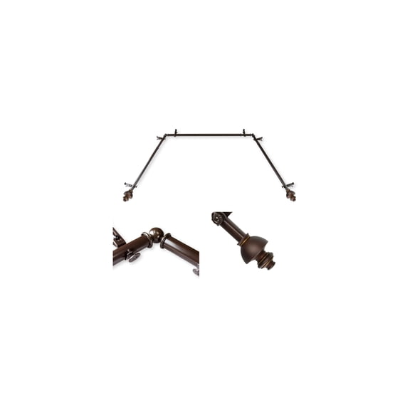 Modern Curtain Rods & Hardware Set - Adjustable Telescoping Design, Stylish Finials, 38-72" Center