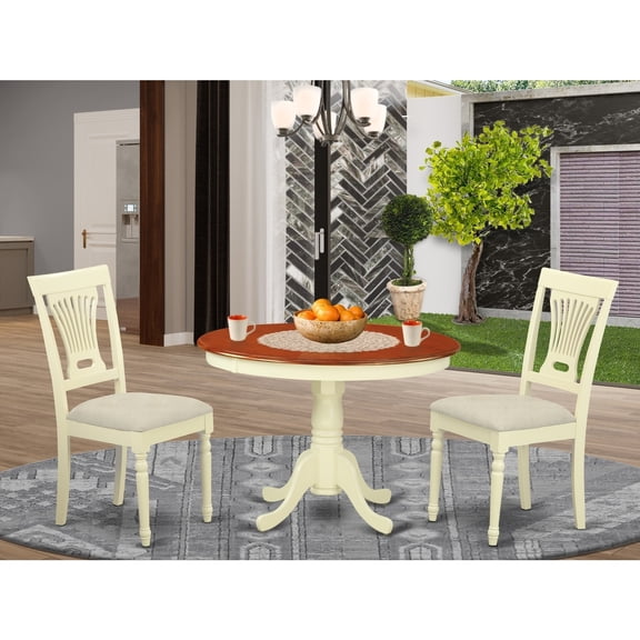 Round Kitchen Dining Table Set - 3 Piece Dinette Table & Chairs - Modern Design
