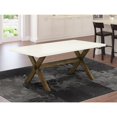 thumbnail image 1 of Modern X Leg Dining Table 40x72 Inch - Linen White TopDistressed Finish, 1 of 3