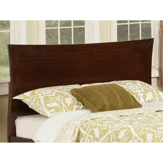Modern Headboard with USB Charger - Full Size, Adjustable Height, Walnut Finish, Fits Metal Bed Frames - Elegant Bedroom Upgrade