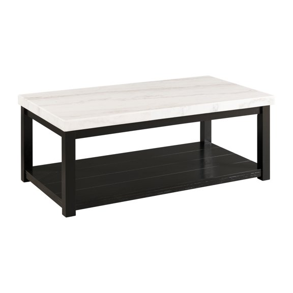 Modern Coffee Table with Storage & Casters - Minimalist Rectangle Table for Living Room