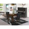 thumbnail image 1 of Modern Motifs 5 Piece Dining Set Includes a Rectangle Dining Table with Dropleaf and Tufted Upholstered Chairs, Mahogany Finish Table, Compact Dining Table Set, 1 of 6