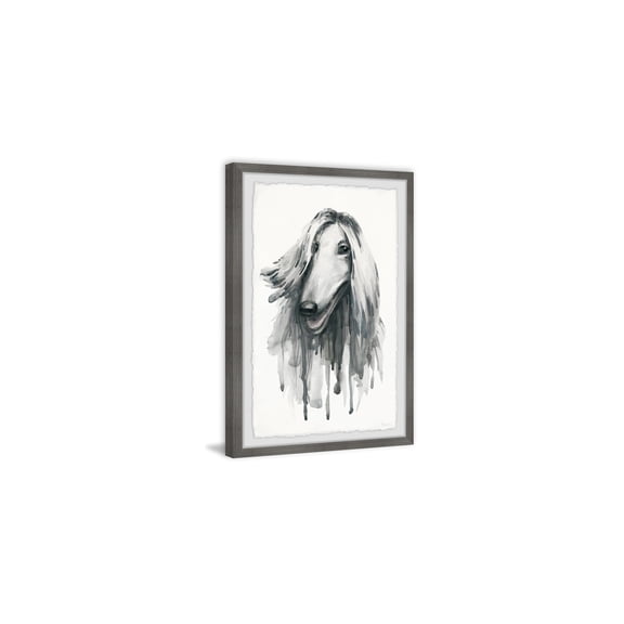 HomeStock Modern Motifs Shaggy Rough Collie Framed Painting Print, 12" x 18", Contemporary Wall Decor: Abstract, Digital Art Prints, and Modern Styles for Your Home