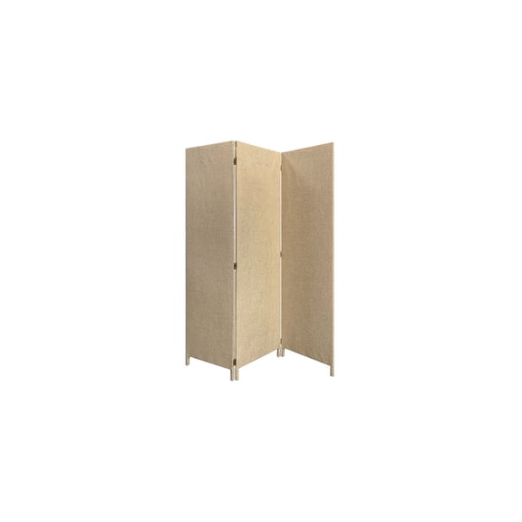 Modern Fabric Room Divider - 3 Panel Beige Screen Stylish Decor