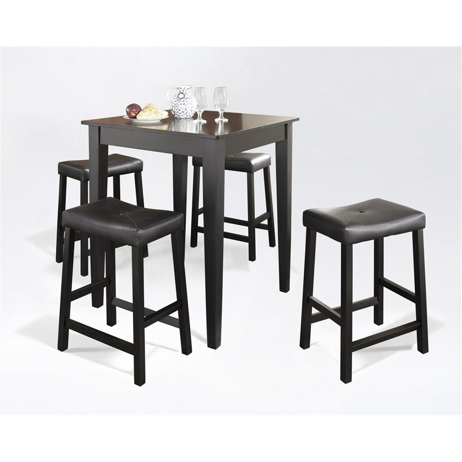 HomeStock Modern Muse 5Pc Pub Dining Set W/Upholstered Saddle Stools ...