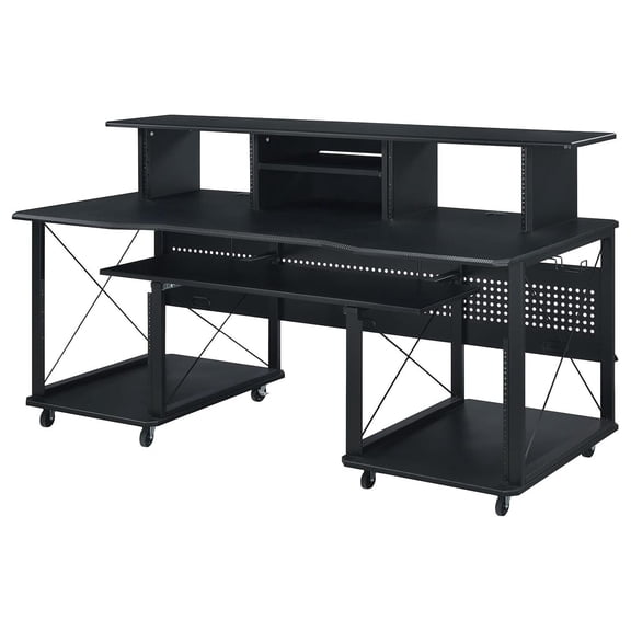 Modern Music Desk - Black Finish Writing Computer Workstation Table