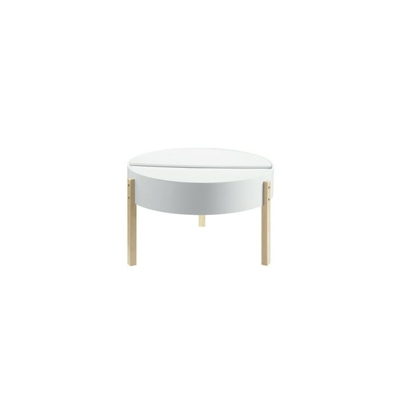 HomeStock Modern Muse Coffee Table in White & Natural