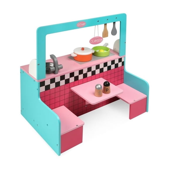 Doll Diner & Kitchen Playset - Retro Diner with Accessories for 18" Dolls