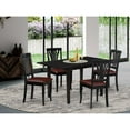 thumbnail image 1 of HomeStock Modern Muse Furniture Dinette Set for Small Spaces Contains a Rectangle Dining Table with Leaf and 2 Faux Leather Upholstered Chairs, 32x54 Inch, Black-Size:5 Piece, 1 of 8