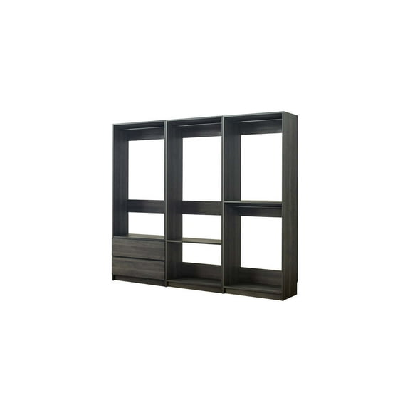 HomeStock Modern Muse Gray Freestanding Walk In Wood Closet System