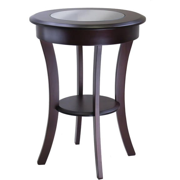 HomeStock Modern Muse Round Accent Table with Glass