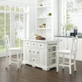 thumbnail image 1 of Kitchen Island Set with 2 Stools - Stainless Steel Top, 5 Drawers, White, 1 of 2