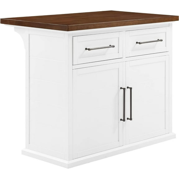 Kitchen Island with Storage & Wood Top - Modern Dining Cart, Mobile Island, Kitchen Workstation
