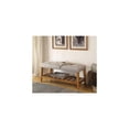 thumbnail image 1 of HomeStock Classic Charm Upholstered Entryway Bench with Tufted Padded Seat and Lower Storage Shelf for Shoes or Decor-Color:Light Gray, 1 of 1