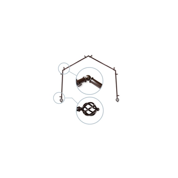 Mountain Lodge Curtain Rods & Hardware - Adjustable Telescoping Design - Rustic Home Decor