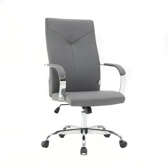Leather Conference Chair - Adjustable Office Chair with High Back & Swivel - Modern Executive Desk Chair