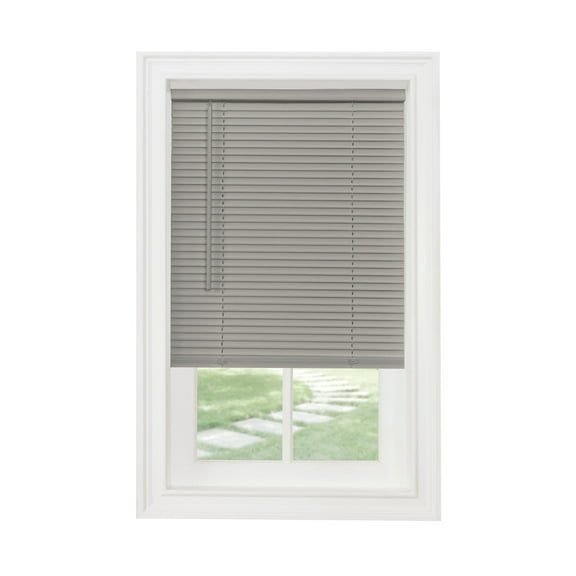 HomeStock Mountain Majesty 1" Slat Size Light Filtering Mini Blind 64"L x 52"W - Grey Color - Cordless Closure Type, Rectangular, Reduce Heat