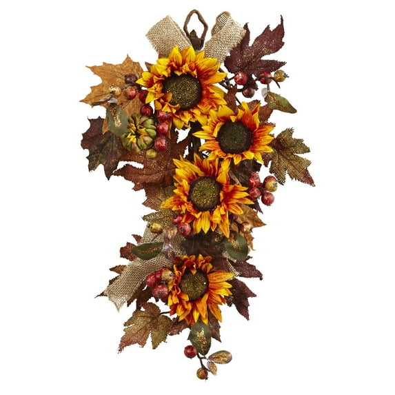 HomeStock Mountain Majesty 24In. Sunflower & Berry Teardrop