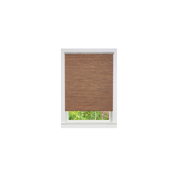 HomeStock Mountain Majesty Jute Shade 55x72 - Cocoa, Light Filtering, 100% Cordless, Woven Natural Jute-like Paper Fiber, Includes Mounting Brackets
