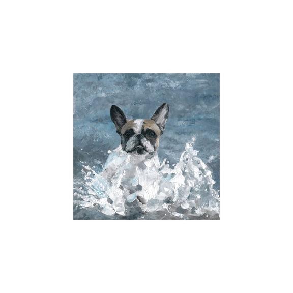 HomeStock Mountain Majesty Splashing the Water Painting Print on Wrapped Canvas, 48" x 48", Modern Handmade Canvas Art Decor - Unique and Chic Wall Prints for Contemporary Spaces