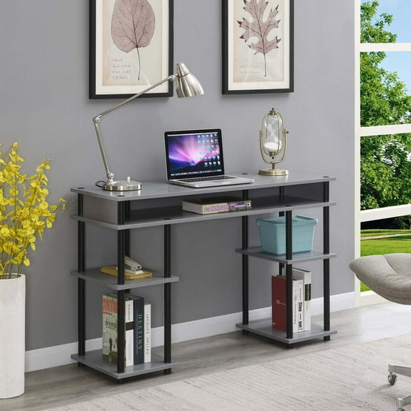 Student Desk with Shelves - Multi Color No Tools Assembly - Home Office Work Table